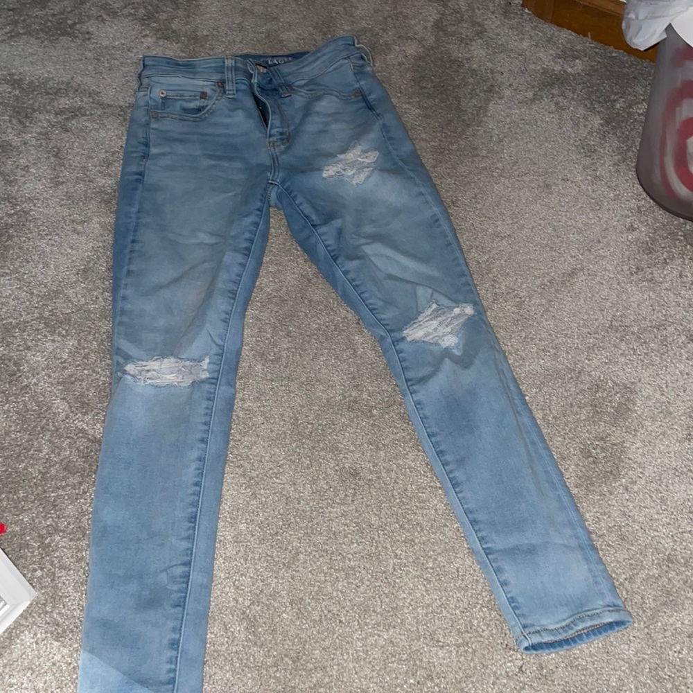 American Eagle Soft Knit Hi-Rise Ripped Jeggings Size 4 Short